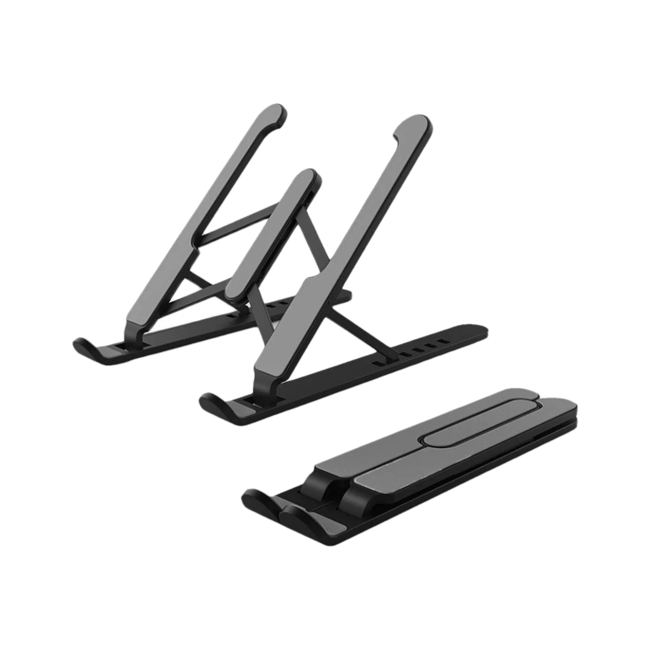 ZEBRONICS Zeb-NS1000 Zeb - NS1000 Plastic Laptop Stand with Adjustable Height with Rubber Pads and 6 Adjustable Levels- Compatible with 40 - 44cm Laptops (Black)