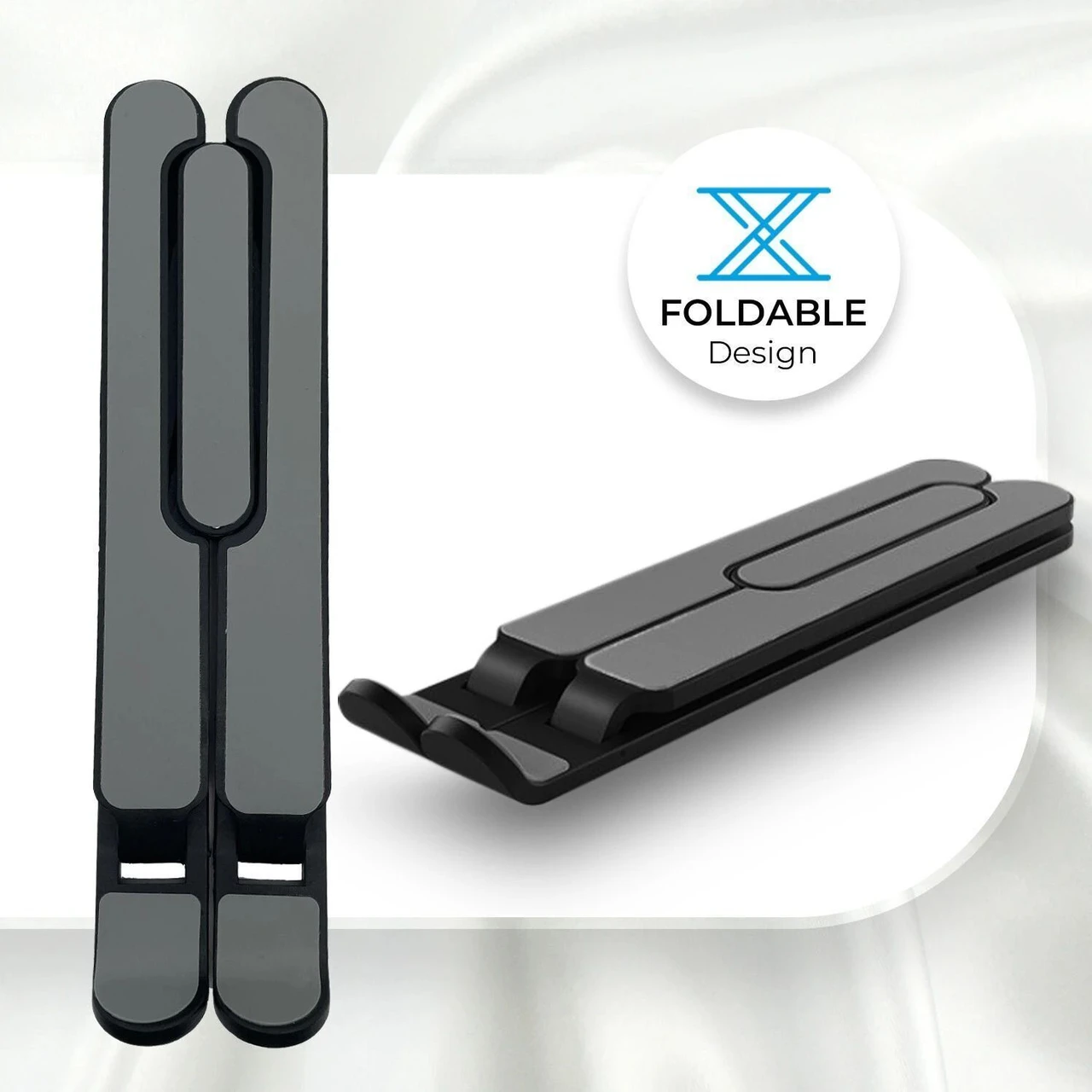 ZEBRONICS Zeb-NS1000 Zeb - NS1000 Plastic Laptop Stand with Adjustable Height with Rubber Pads and 6 Adjustable Levels- Compatible with 40 - 44cm Laptops (Black) - Image 2